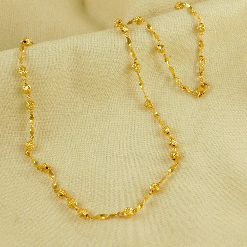 Designer Women Traditional Gold Plated Necklace Chain Ethnic