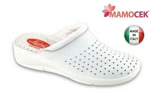 CIABATTE Sanitarie Liabel donna 36-41 Sanibel bianche zoccoli ospedale pelle