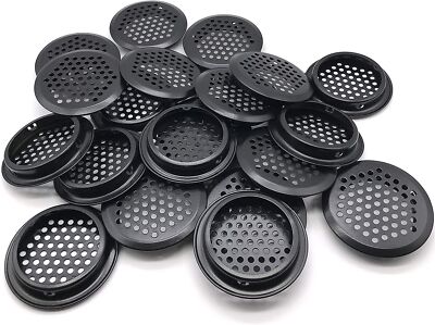 20PS Round Soffit Vents, 53mm/2'' Black Stainless Steel Circular Air Vent Mes...