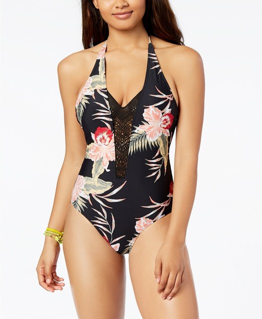 roxy black one piece swimsuit