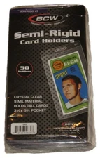 Lot of 200 BCW Semi Rigid Tall / Widevision /Gameday Trading Card Holders