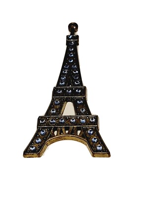 Eiffel Tower Pendant- Fancy Keepsakes w/ Light Blue Rhinstones- UNIQUE