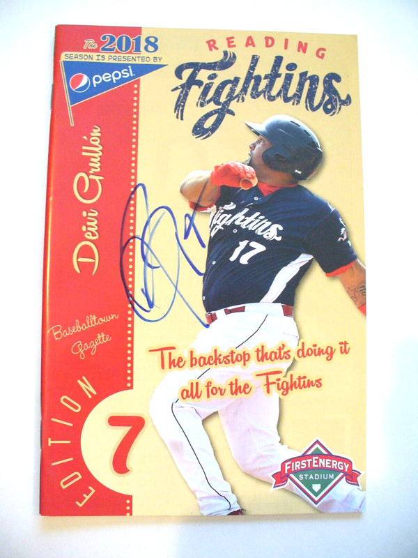 MILB - 2018 Reading Phillies GameDay Program "Devi Grullon" Auto. (Ed. #7) - EX