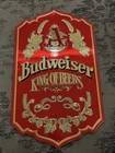 Vtg Budweiser King of Beers Sign 23x15 Tavern Bar Mancave