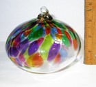 Vtg Color Swirl 5 In Spheroid Blown Art Glass Christmas Ornament Estate Italy 🎄 — photo 3