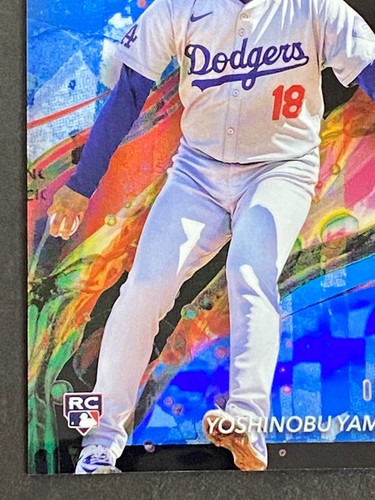 YOSHINOBU YAMAMOTO 2024 TOPPS FINEST BLUE REFRACTOR COMMON RC #ED 55/200 - Picture 5 of 10