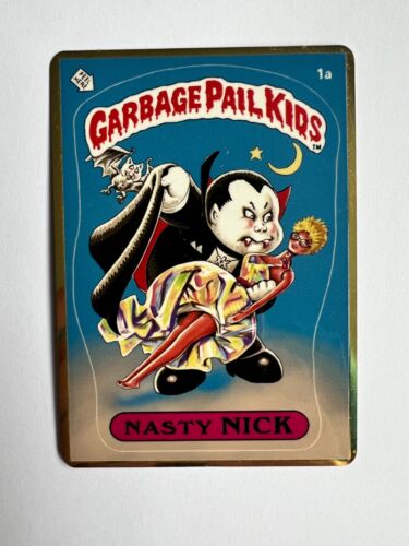 Nasty Nick 8a Garbage Pail Kids Series 1(1985) RARE CUSTOM METAL GOLD CARD - Afbeelding 1 van 3