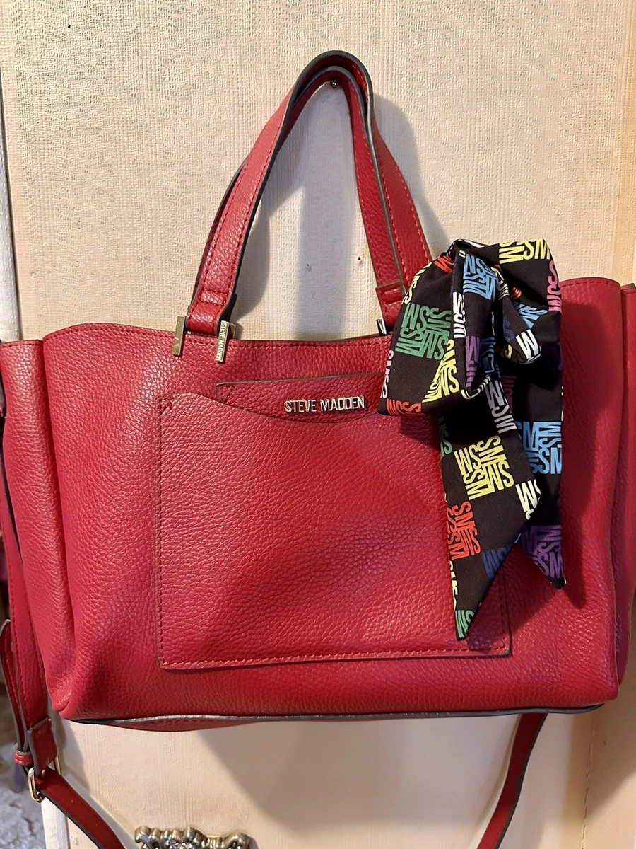 Steve Madden Parker Tote Bag with Scarf Tie in Red