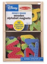 Melissa  Doug Disney Mickey and Friends Wooden Alphabet Magnets - 52 Uppercase