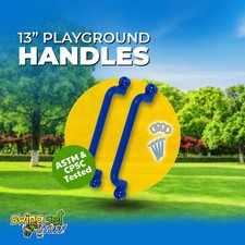 SWING SET STUFF 13" PLAYGROUND HANDLES BLUE PAIR fort wooden accessories 0008