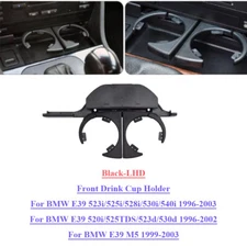 Black Front Center Console Drink Cup Holder Fits For BMW 5 Series E39 96-03 LHD