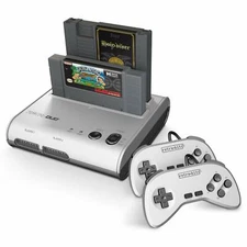 Retro-Bit Retro Duo 2 in 1 Console System for Original NES & SNES Games - Silver