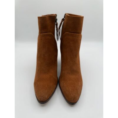 Nordstrom Rack Brown Suede Ankle Boots Western Chunky Heel Side