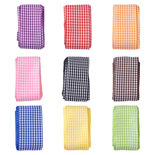 9 rollos cinta de tartán de poliéster de 1-1/2 pulgadas para decoración de envoltura de regalo 5,4 yardas/rollo - Imagen 2 de 8