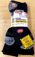 Dickies Shin Protector Boot Socks, Dickies Mens Socks 21009, 2 Pair Black 6-12