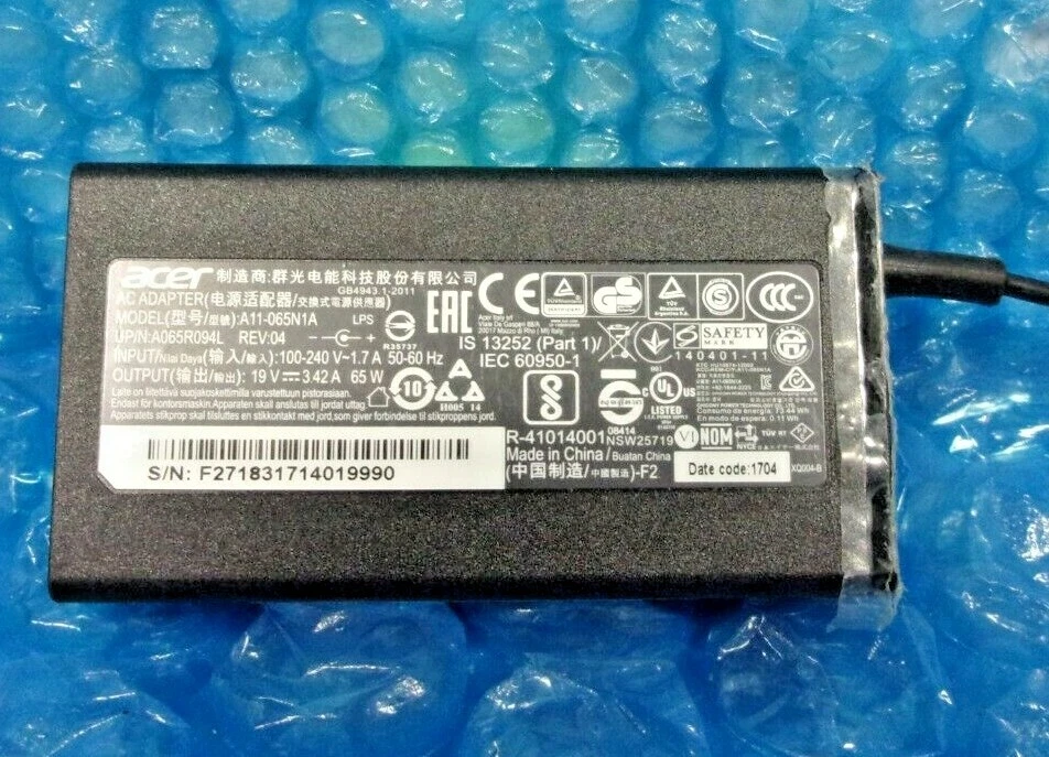  Adaptador de corriente alterna Acer A11-065N1A 1 19V 3.42A 65W Foto 2 de 4