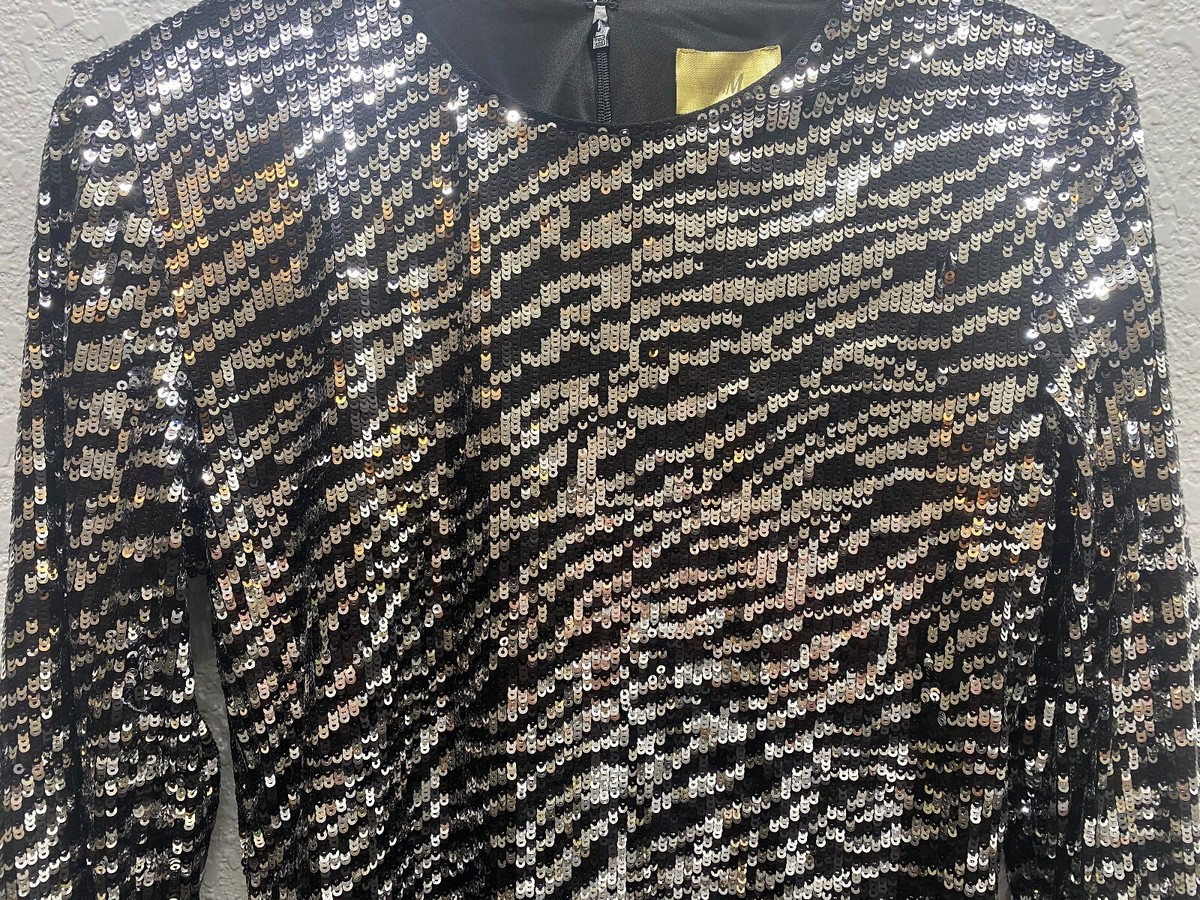 h&m black sequins mini dress Ladies - Black Sequined Mini Dress - Size: M