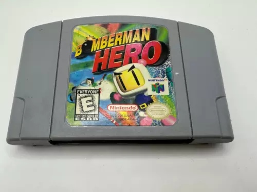 Bomberman Hero (Nintendo 64, 1998)-AUTHENTIC- TESTED & WORKS- BACK LABEL RIPPED
