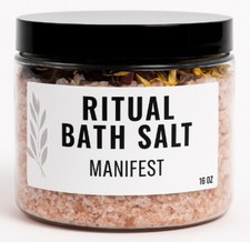 Ritual Bath Salt   Manifest  Cleanse  16oz Herbal Soak with Oils  Botanicals