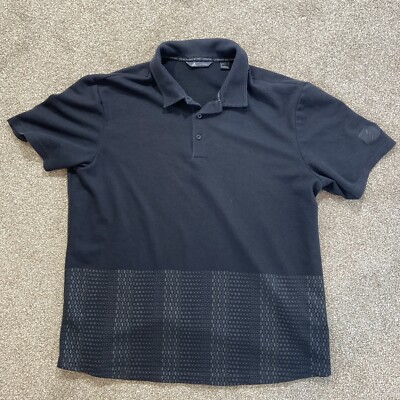 Adidas Adicross Men's Large Golf Polo Shirt Black Novelty Print