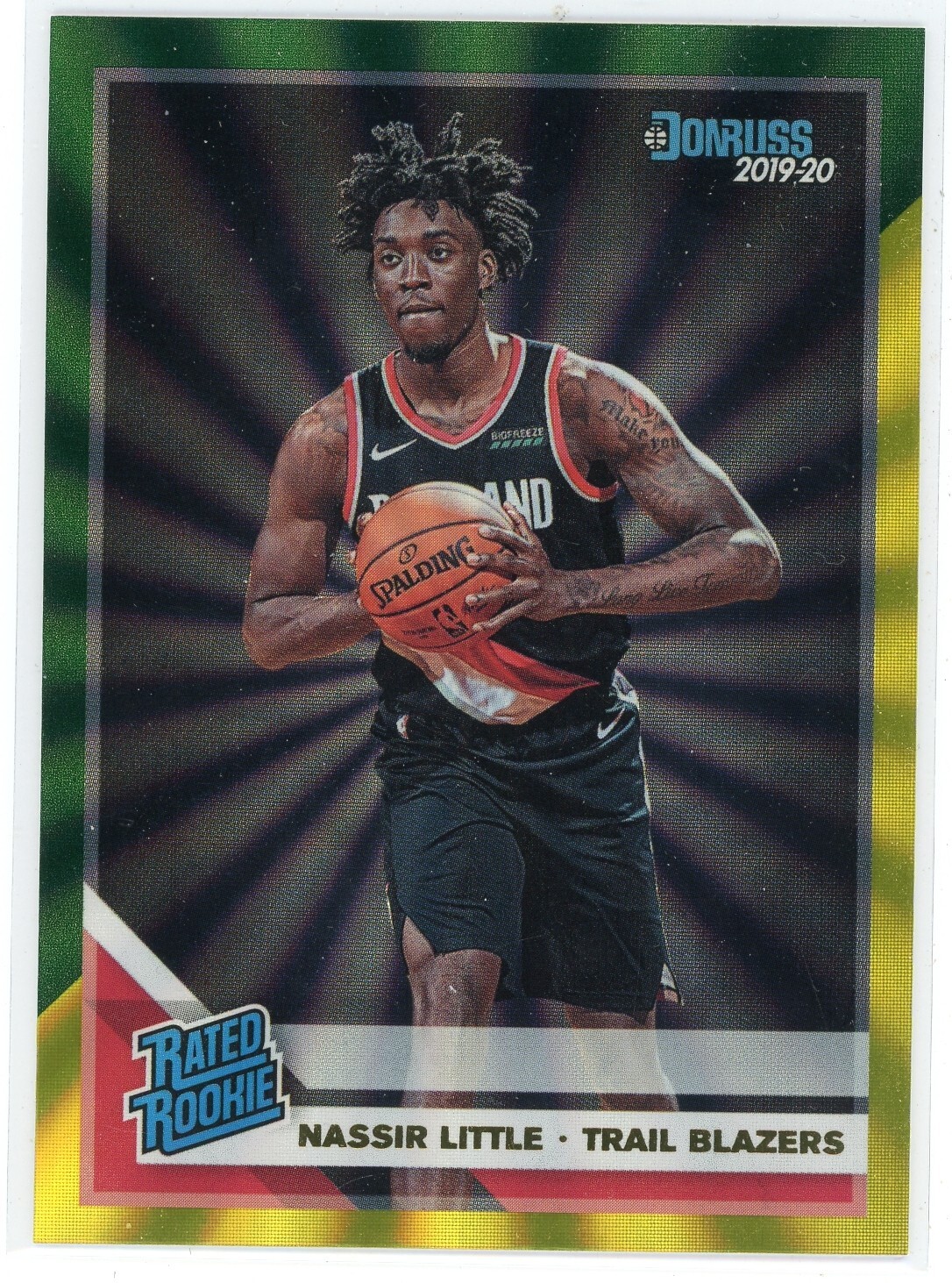 2019 Donruss Nassir Little Green & Yellow Laser Rookie Card !!!