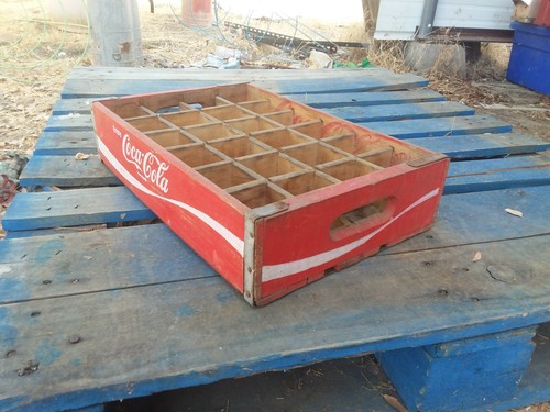 Caja de refrescos de madera vintage de Coca-Cola publicidad pop coleccionar decoración bebida de coca-cola - Imagen 2 de 4