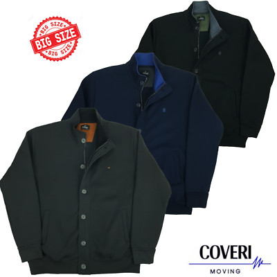 Sweatshirt Strickjacke Jacke mit Knöpfen Reißverschlusstaschen Herren Übergrößen xxxxl 5x