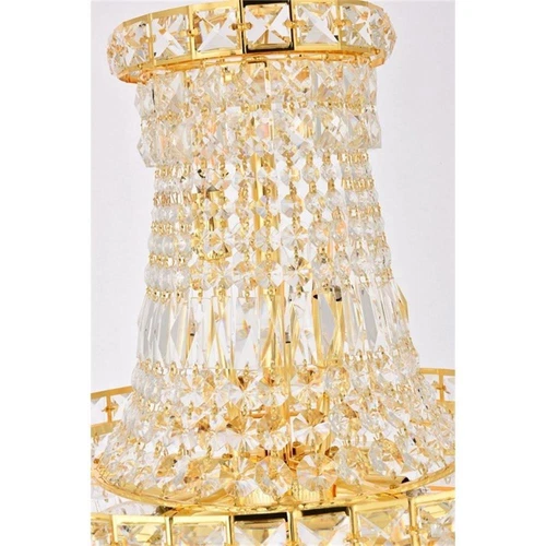 Elegant Lighting Tranquil 12-Light Crystal & Steel Chandelier in Gold - Picture 6 of 9