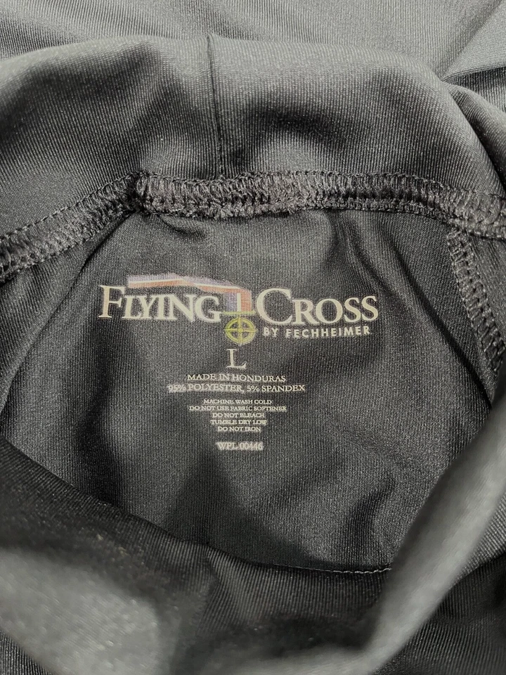 LARGE BLACK FLYING CROSS LONG SLEEVE BASE LAYER SHIRT  TURTLENECK STRETCH X57510 - Image 3 of 3