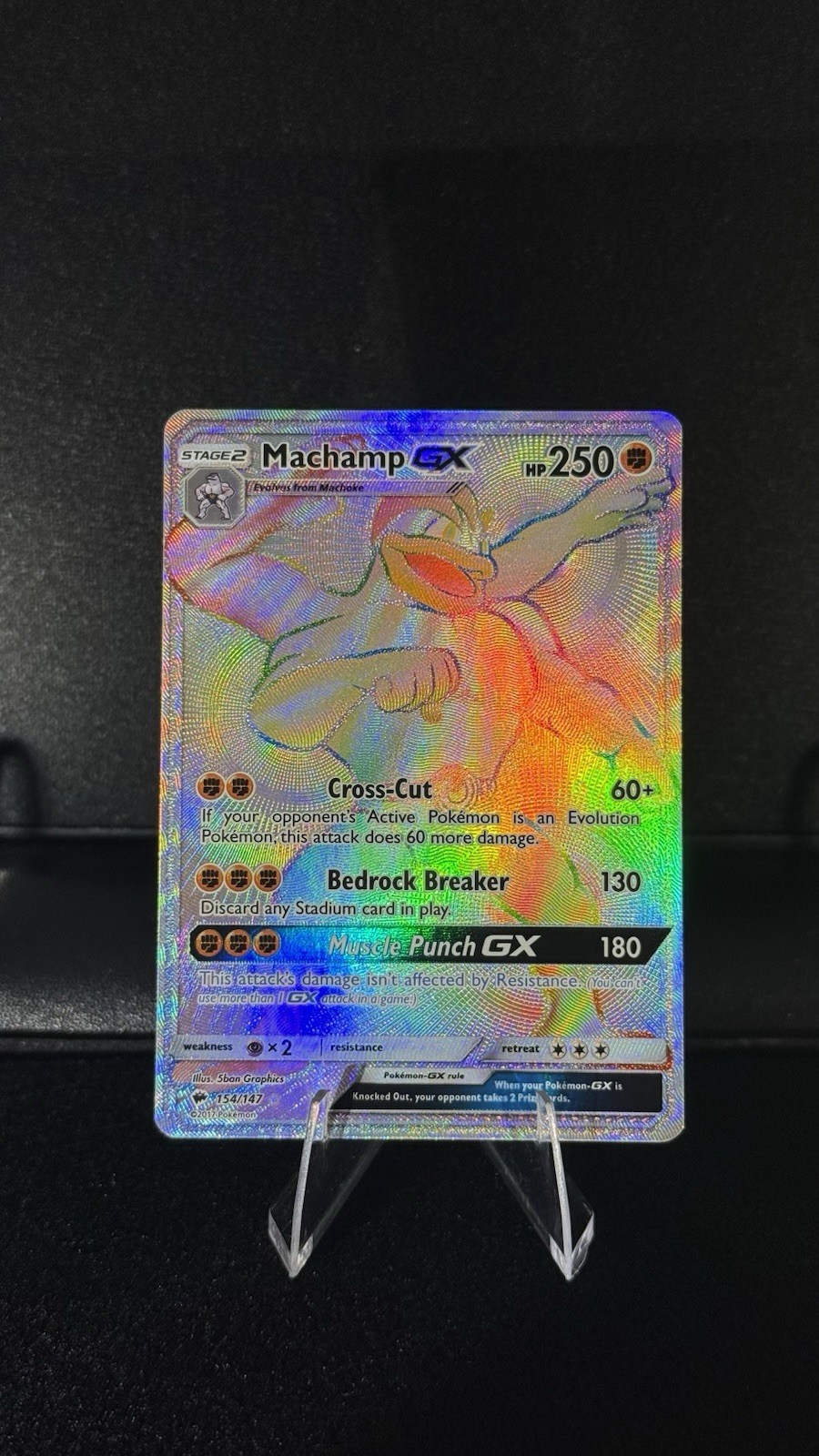 Machamp GX #154/147 Secret Rare SM Burning Shadows Rare Pokemon Holo NM