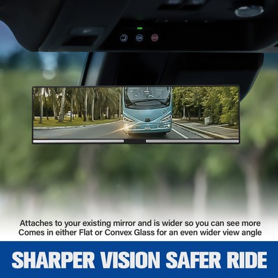 LHDOS 11.26 Inch Wide Angle Clip-On Rearview Mirror - Reduces Blind Spots, Anti-Glare, Universal Fit - View #4