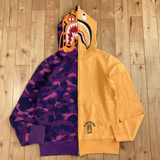BAPE Tiger Shark full zip hoodie purple camo A Bathing Ape Size M