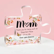 Mom Puzzle Pieces Gifts from Daughter Son, Easter Gift for Mom, Engraved Acrylic