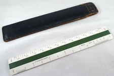 Keuffel & Esser K & E Architectural Drafting Ruler 1399W with Green Leather Case