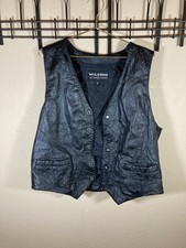 Wilsons The Leather Experts Vest Leather Black Button-Up X-Large VGC XL