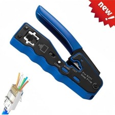 RJ45 Pass Through Crimping Tool for Network Cat6 Cat5-All in One RJ45 Crimper