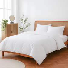 King Duvet Cover Set, 3 Piece 100 Cotton Bedding with Zipper Closure, Soft Brea