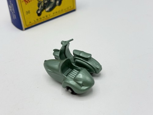 Matchbox Lesney 36b Lambretta Scooter & Sidecar with D Type Box Vnmint - Bild 4 von 11