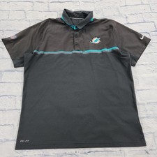 Miami Dolphins Nike Polo Shirt MENS SIZE XL Coaches Gray Short Sleeve 746121 NFL