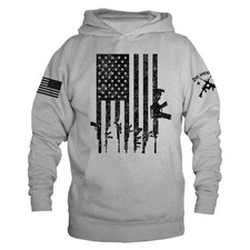 Gun Flag 2nd Amendment Veteran Military Patriotic US Flag Pullover Hoodie