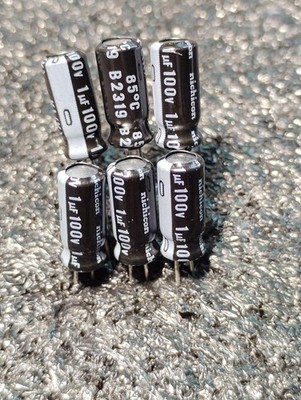 Nichicon 1 UF 100 Volt Capacitors UKL Series Low Leakage 10% Tolerance))))))))))