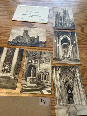 Sepia Postcard Lot of 6  The Cathedral of St John the Divine New York Unposted
