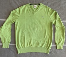 NWOT Lacoste Men  s Green V-Neck Sweater- Size 4 w/ Damage