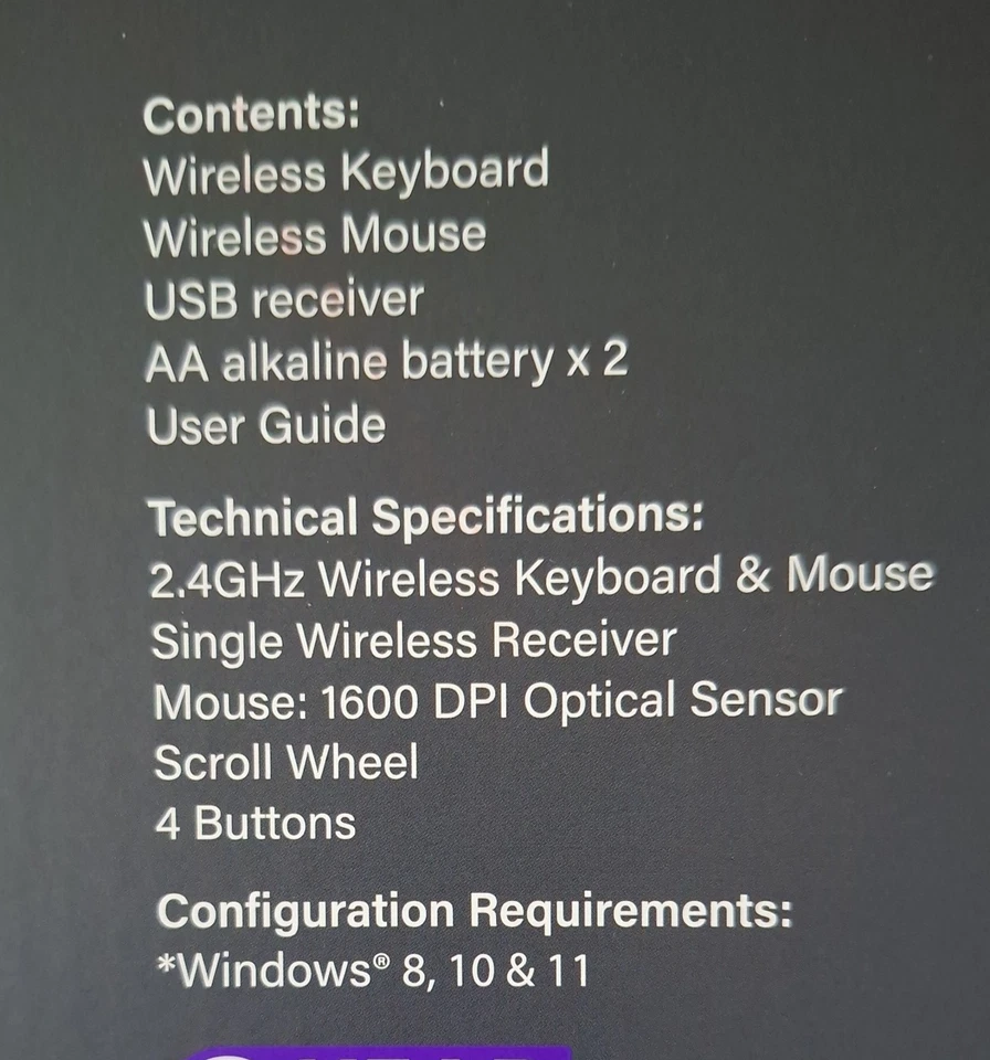 Targus USB Wireless Keyboard And Mouse Combo Bundle Set For Work Business Gaming - Image 3 of 3