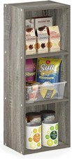 Furinno Pasir 3-Tier No Tool Assembly Open Shelf Bookcase, French Oak 9 x 1...