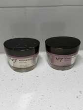NO7 RESTORE RENEW DAY CREAM SPF 15 NIGHT CREAM 1.6 Oz Ea New Set
