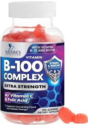 Vitamin B Complex Gummies - Extra Strength Super B 120 Count (Pack of 1)