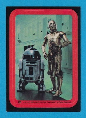 1977 Topps Star Wars Stickers #20 R2-D2 And C-3PO (D)