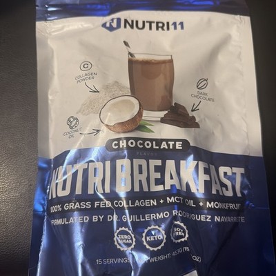 Nutri11 Nutri Breakfast Chocolate  Mix  Hot Or Cold Collagen Protein exp 11/27