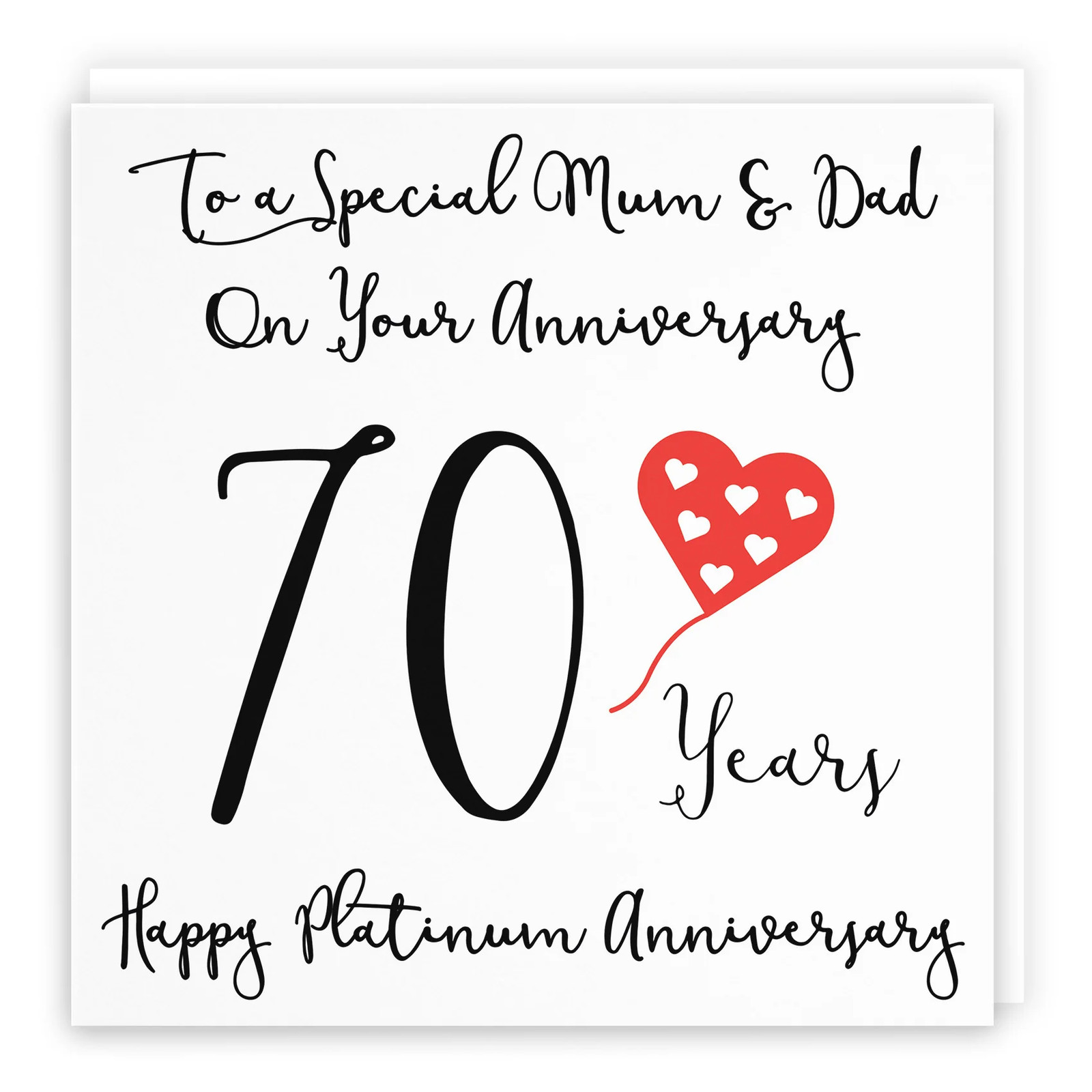 70th Mum And Dad Anniversary Card Love Heart